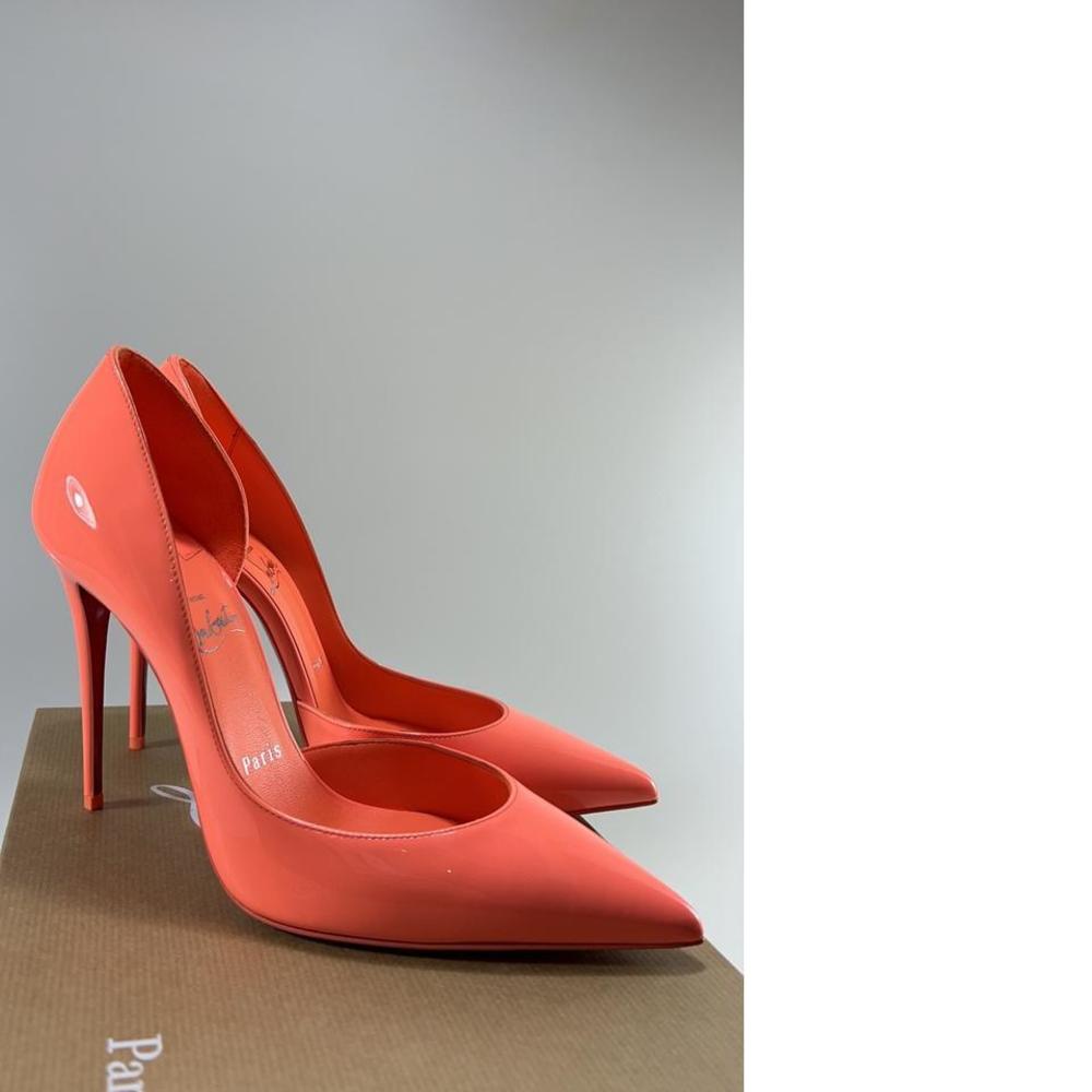 100mm dragon Iriza Classic Pastel Orange Patent Leather Pumps E455